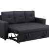 Aiden - Linen Fabric Sleeper Sofa With Tufting - Black - Image 3