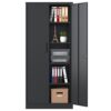 Heavy Metal Garage Storage Cabinet With Locking Doors, Steel, Adjustable Shelves - Gunmetal Black - Image 13