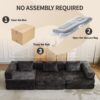 Convertible Floor Sofa Bed With Fixed Shape Frame, Boneless Modular Sectional Sofa, For Living Room - Black - Image 10