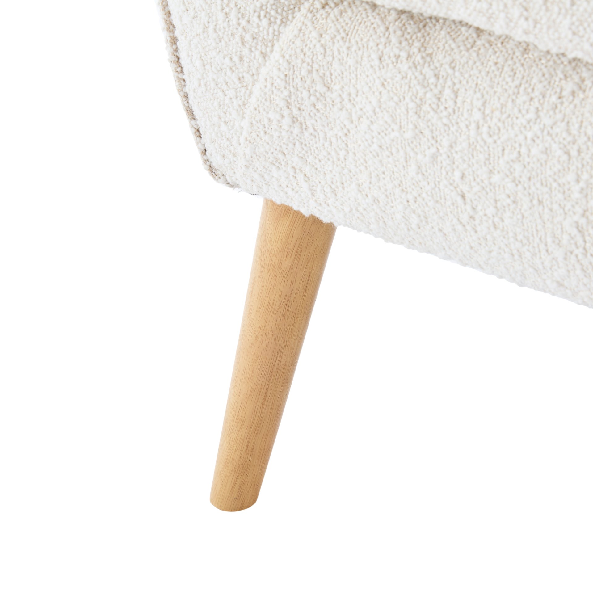 Ergonomic Accent Chair With Button Tufted Design And Rubber Wood Legs - Almond - Image 13