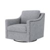 360 Degree Swivel Armchair Cotton Linen Skin - Friendly Fabric Ergonomic Design Brass Nail Decorative Armchair Living Room Chairs Bedroom Chairs Living Room Chairs Black Legs Suitable For Indoor Homes - Gray - Image 9