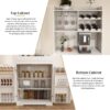 Modern Farmhouse Buffet Cabinet With Hutch Kitchen Storage Sideboard With Drawers & Barn Doors - White - Image 15