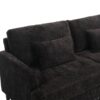 Mid Century Modern Chenille Fabric Loveseat Sofa With Brown Wood Feet, 2 Seat Upholstered Couch For Living Room Or Bedroom - Black - Image 18