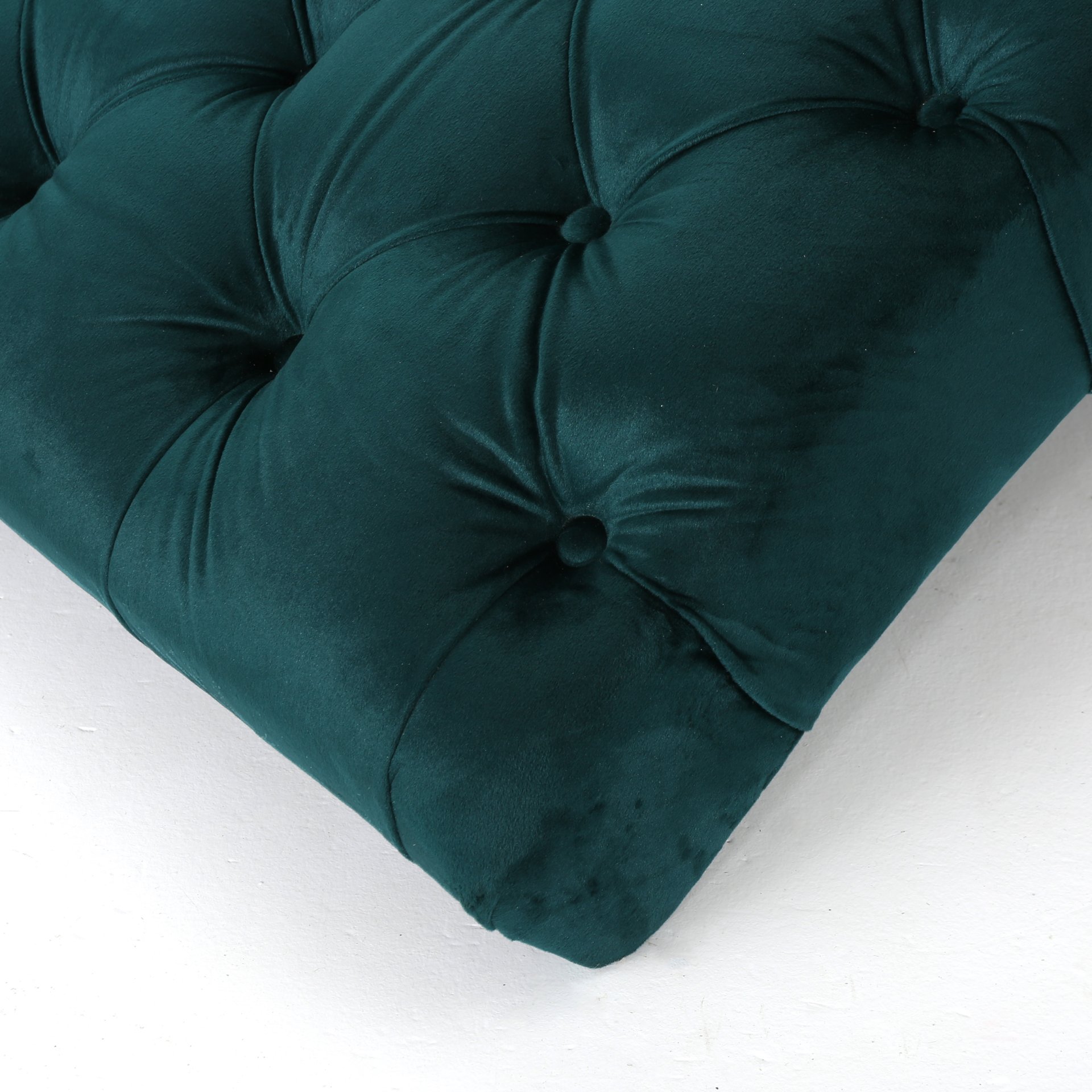 Elegant Tufted Chaise Lounge With Curved Design - Teal - Image 9