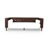 Contemporary 3 Seater Sofa With Tufted Diamond Stitch And Rolled Accent Pillows - Dark Brown - Image 6