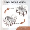 5 Piece Counter Height Dining Set, Faux Marble Bar Table With 4 Upholstered Chairs, Mid Century Style For Kitchen - Beige / White - Image 7