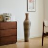 Tall Vase - Brown Decorative Floor Vase, Classic Neat Floor Vase Tall Freestanding Flower Holder, Artificial Rattan Vase, Floor Vase, Flower Holder For Home Decor - Gray - Image 9
