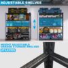 Tall Metal Shelves With 5 Removable Dividers Are High Capacity And Load Bearing For Garages, Kitchens And Offices - Black - Image 5