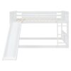 Full Over Full Bunk Bed With Ladder With Slide - White - Image 6