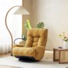Adjustable Swivel Lounge Chair With 360 Degree Rotating Seat And Headrest Support, Leisure Chair Deck Chair Game Chair For Living Room - Yellow - Image 3