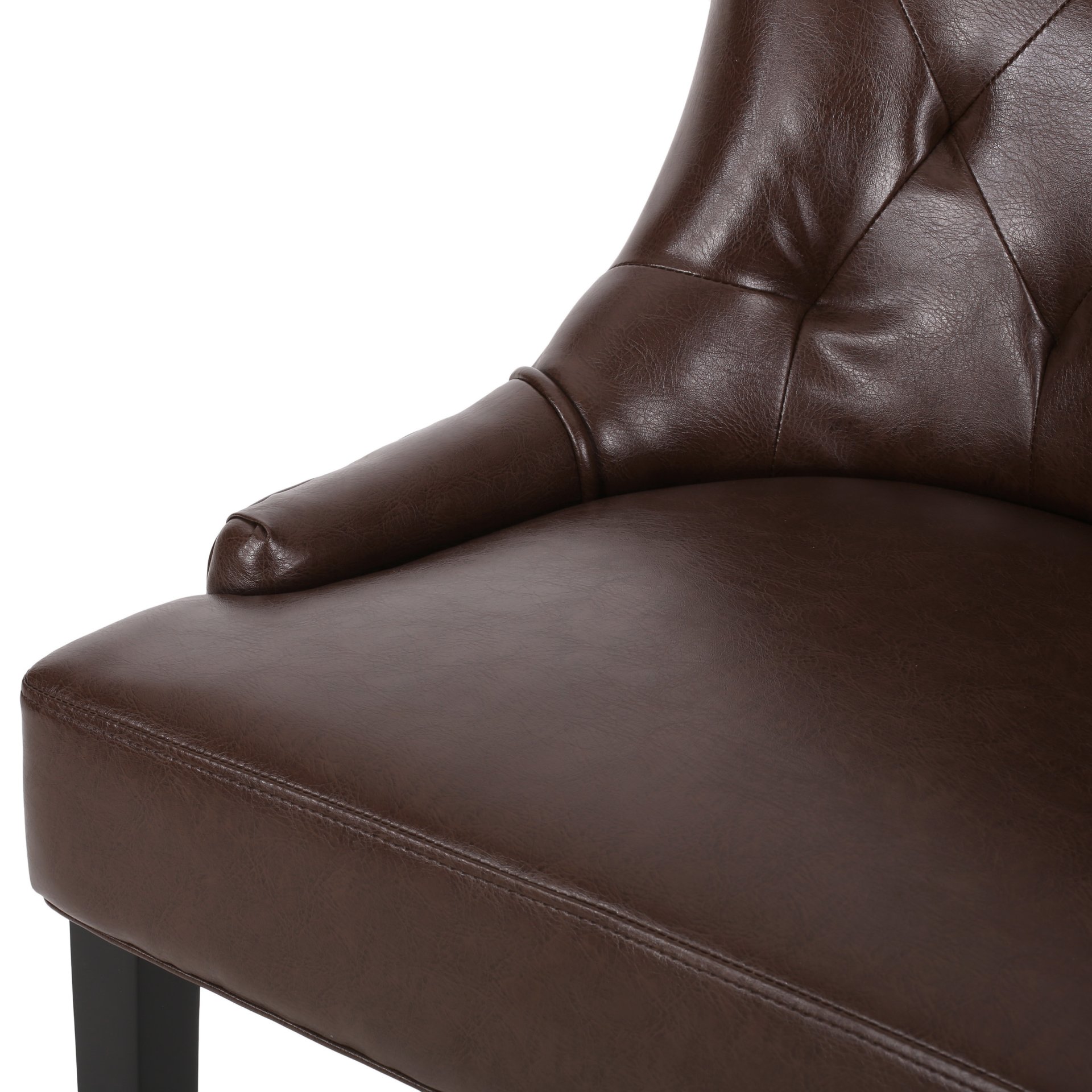 Cheney - Contemporary Dining Chair (Set of 2) With Tufted Diamond Stitching And Sloped Arms - Dark Brown - Image 14