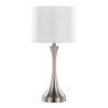 Lenuxe - Contemporary Table Lamp Built In USB Port (Set of 2) - Nickel / White - Image 2