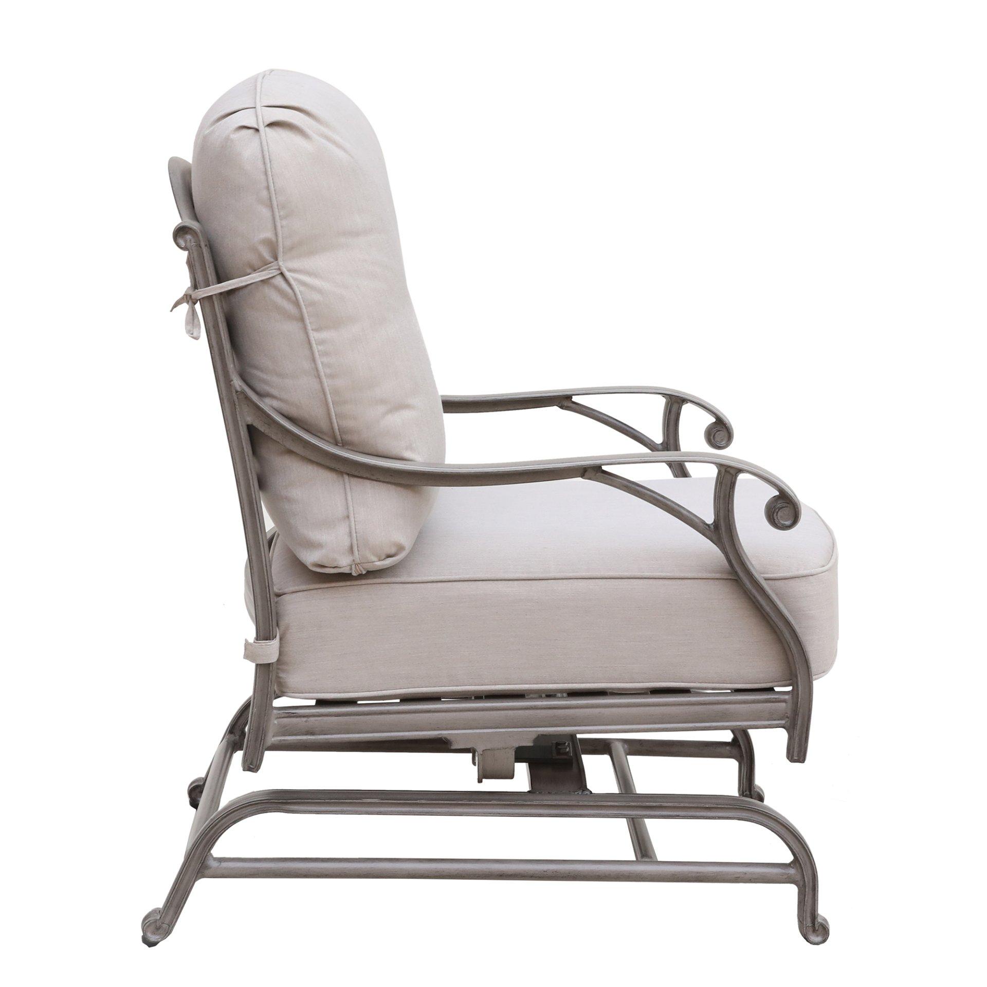 Cast Aluminum Club Motion Chair With Cushion (Set of 2) - Gray - Image 7