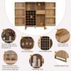 Modern Home Bar Cabinet Carved Wine Cabinet With Storage - Natural - Image 7