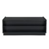 Modern Rectangle Coffee Table With 4 Drawers And 2 Display Shelves, Tempered Glass For Living Room - Black - Image 14
