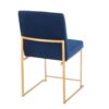 Fuji - Contemporary High Back Dining Chair (Set of 2) - Gold / Blue - Image 4