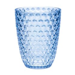 Elegant Diamond Cut Acrylic Glasses (Set of 4) 12Oz, Bpa Free - Blue