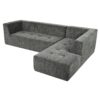 Modular Combination Living Room Sofa Set, Modern Minimalist Sofa, Living Room Upholstered Sofa Bed, Bedroom, 2 Pieces Computer Free Combination, L - Shaped - Black Gray - Image 26