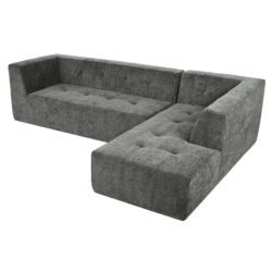 Modular Combination Living Room Sofa Set, Modern Minimalist Sofa, Living Room Upholstered Sofa Bed, Bedroom, 2 Pieces Computer Free Combination, L - Shaped - Black Gray