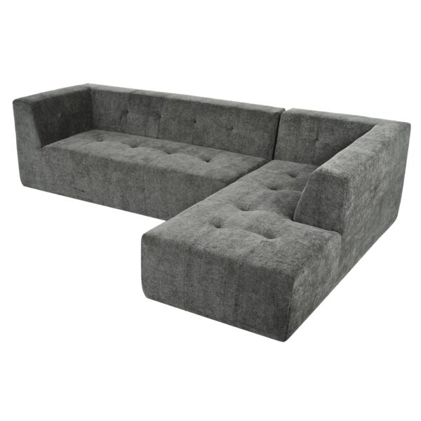 Modular Combination Living Room Sofa Set, Modern Minimalist Sofa, Living Room Upholstered Sofa Bed, Bedroom, 2 Pieces Computer Free Combination, L - Shaped - Black Gray