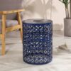 Modern Iron Solar Side Table With Built Light - Dark Blue - Image 2