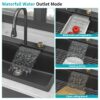 Modern Quartz Composite Waterfall Kitchen Sink With Pull Out Faucet, 33 X 22" - Black - Image 5
