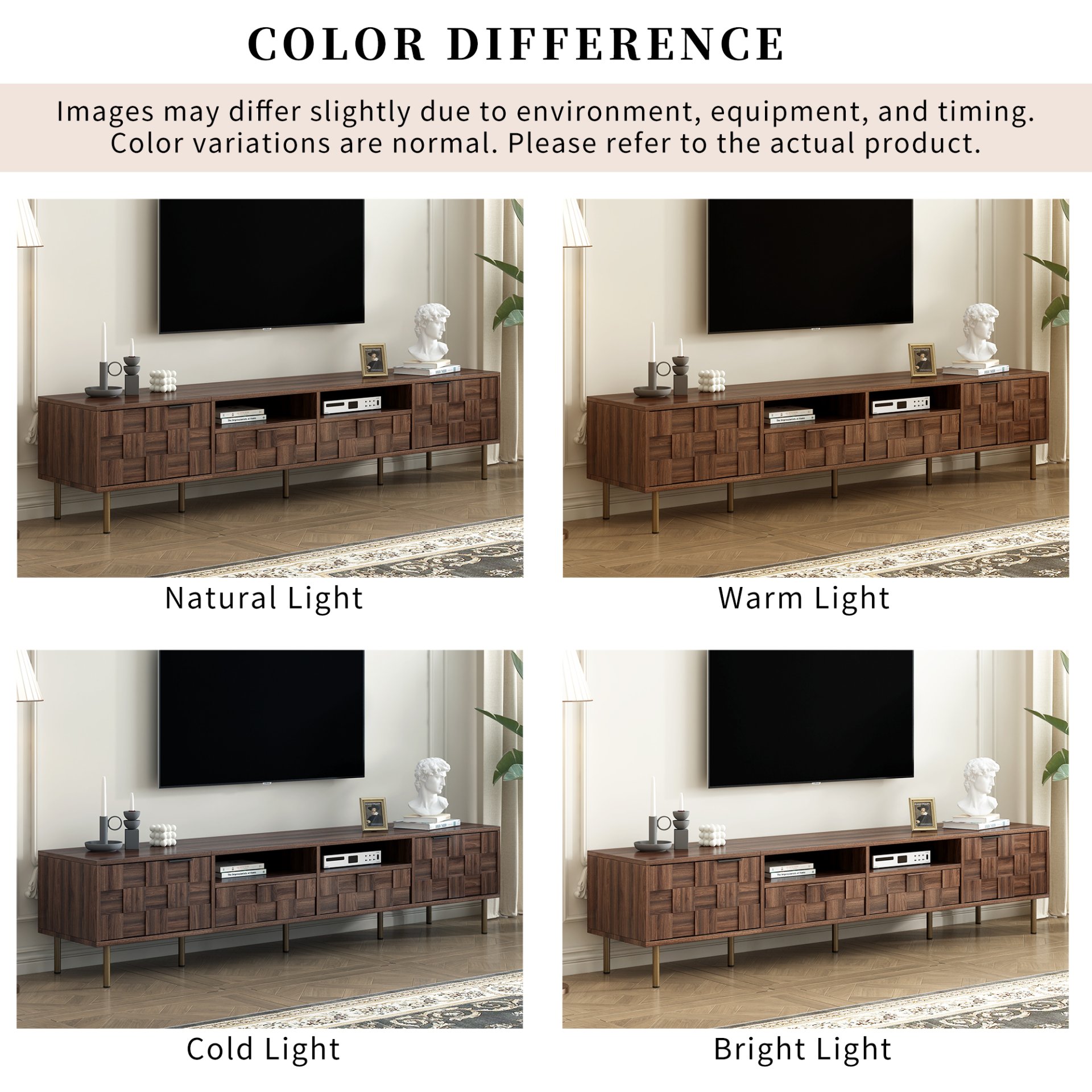 Mid Century TV Stand With 2 Drawers, Media Console Table For Tvs Up To 85'', Entertainment Center With Storage For Living Room - Dark Brown - Image 9