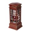 Christmas Lighted Water Spinning Phone Booth With Santa On Phone, 3*AA Batteries Required - White / Red - Image 4