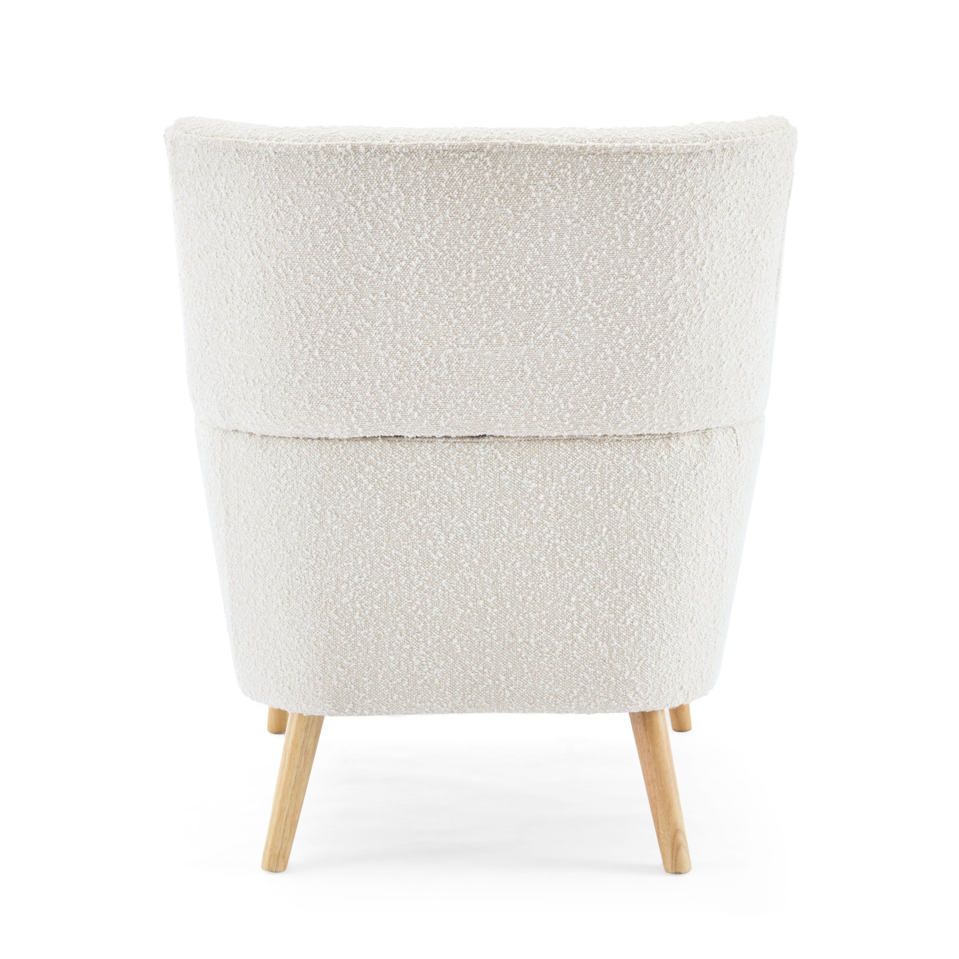 Ergonomic Accent Chair With Button Tufted Design And Rubber Wood Legs - Almond - Image 14