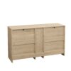 Rattan Locker With 9 Drawers And Metal Handles For Kitchen, Living Room, Bedroom - Natural - Image 6