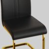 Dining Chairs (Set of 4), Side Dining Room Chairs With Golden Legs, Kitchen Chairs With Padded Seat High Back For Dining, Kitchen, Living Room - Black - Image 15