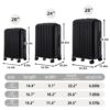 20" / 24" / 28" 3 Pieces / Set Spinner Wheel Luggage, Carry On Suitcase, With Cup Holder & USB Port & Phone Holder - Black - Image 3