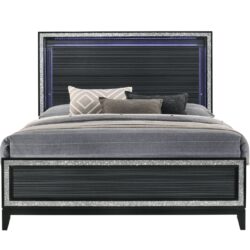Haiden - Queen Bed With LED - Weathered Black