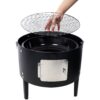 Heavy Duty Round Bbq Grill 17" Steel Charcoal Smoker For Outdoor Cooking - Black - Image 10