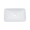 Semi Recessed Bathroom Sink With Vessel Design, Durable Glazed - White / Black - Image 9