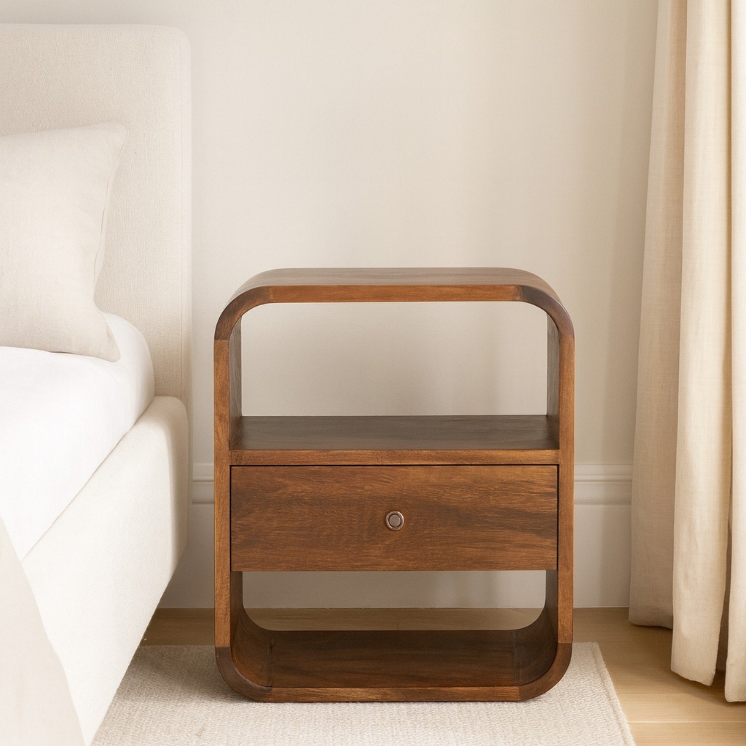 Curved Edge Nightstand - Chestnut - Image 11