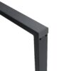 Contemporary Minimalist Retro Rectangular Dining Table With Textured Wood Top And Black Metal Legs - Black / Wood - Image 8