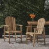 Outdoor Weather Resistant Acacia Wood Adirondack Dining Chairs Set (Set of 2) - Natural - Image 2