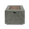 Modern Iron Square Fire Pit With 50, 000 Btu Output - Stone Gray - Image 8