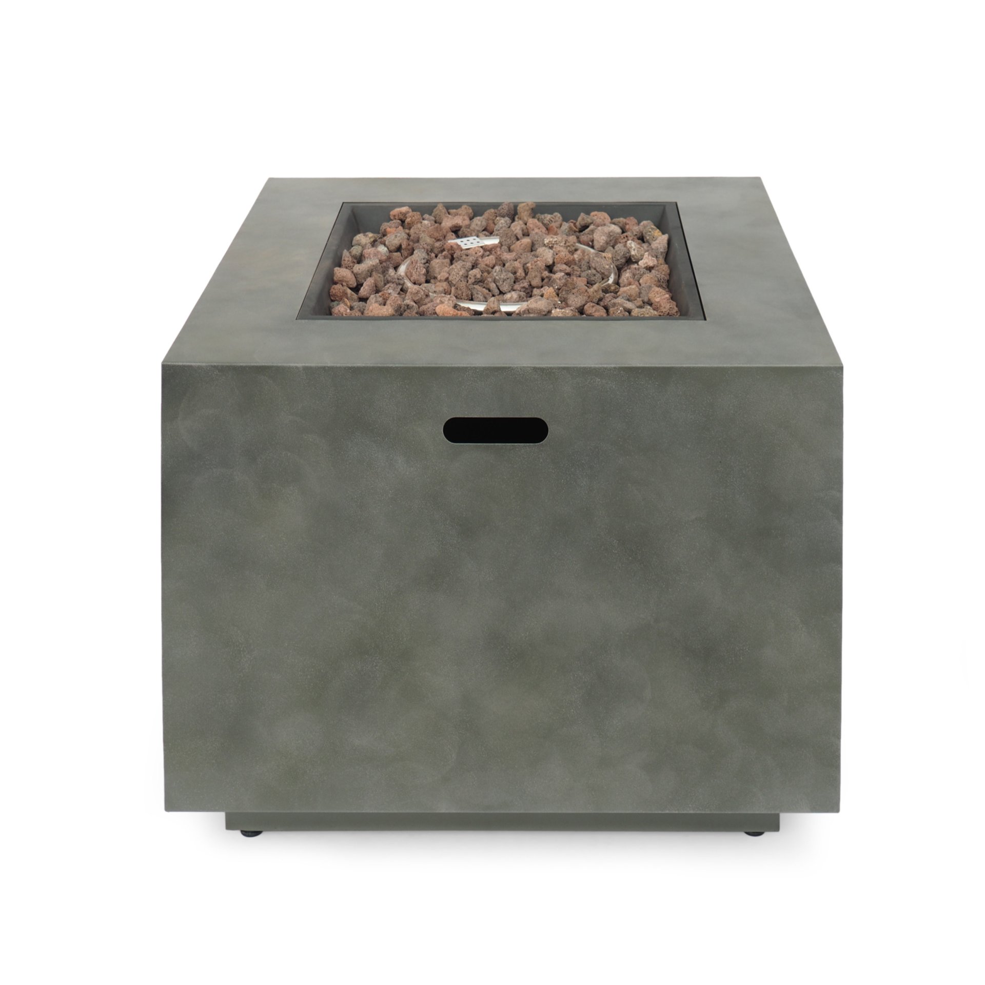Modern Iron Square Fire Pit With 50, 000 Btu Output - Stone Gray - Image 8