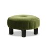 Riley - Round Footstool Ottoman - Olive Green - Image 4
