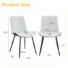 Modern Style Extended Seat Cushion Dining Chair Set, Splicing 4 Pieces - White / Black - Image 3
