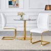 Luxury Simple Arch Chair (Set of 2) High Resilience Dining Chair With Arched Metal Legs Material - White / Black - Image 5