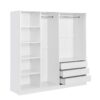 Doorless Storage Wardrobe For Dedroom With Shelves And 3 Drawers - White - Image 5