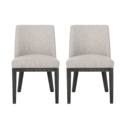 Modern Dining Chair With Durable Fabric Upholstery And Sturdy Wooden Frame (Set of 2) - Light Gray