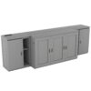 Full Size Murphy Bed With Shelves, Cabinets And USB Ports - Gray - Image 6