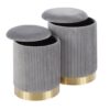 Marla - Contemporary Nesting Pleated Ottoman Set - Gold / Gray - Image 3