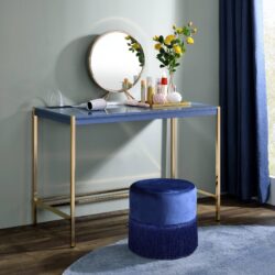 Midriaks - Writing Desk With USB - Gold / Navy Blue