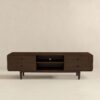 Alexa - Mid-Century Modern Style TV Stand - Dark Brown / Wood - Image 3