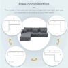Modern L-Shaped Corduroy Sofa With Reversible Chaise, 4 Seat Upholstered Sectional Indoor Furniture, Convertible Sleeper Couch With Pillows - Gray - Image 19